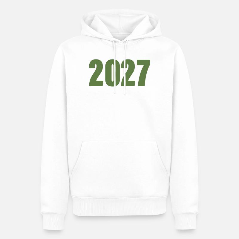 2027 - Sweat à capuche Premium bio Homme - blanc