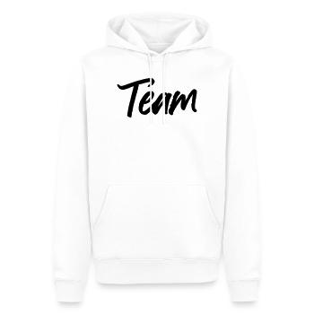 Team - Männer Premium Bio Hoodie - Weiß - Vorne - Nico (187cm)