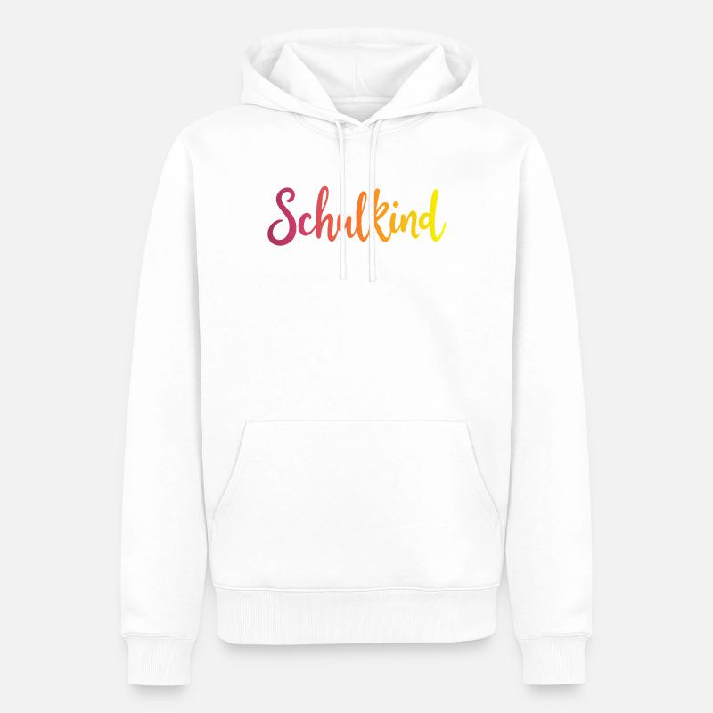 Schulkind Farbverlauf Rot-Gelb - Gradient Script - Männer Premium Bio Hoodie - Weiß