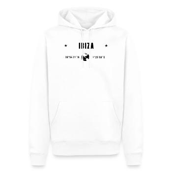Ibiza Spain Coordinates Gps Globe - Men’s Premium Organic Hoodie - white - Front - Nico (187cm)
