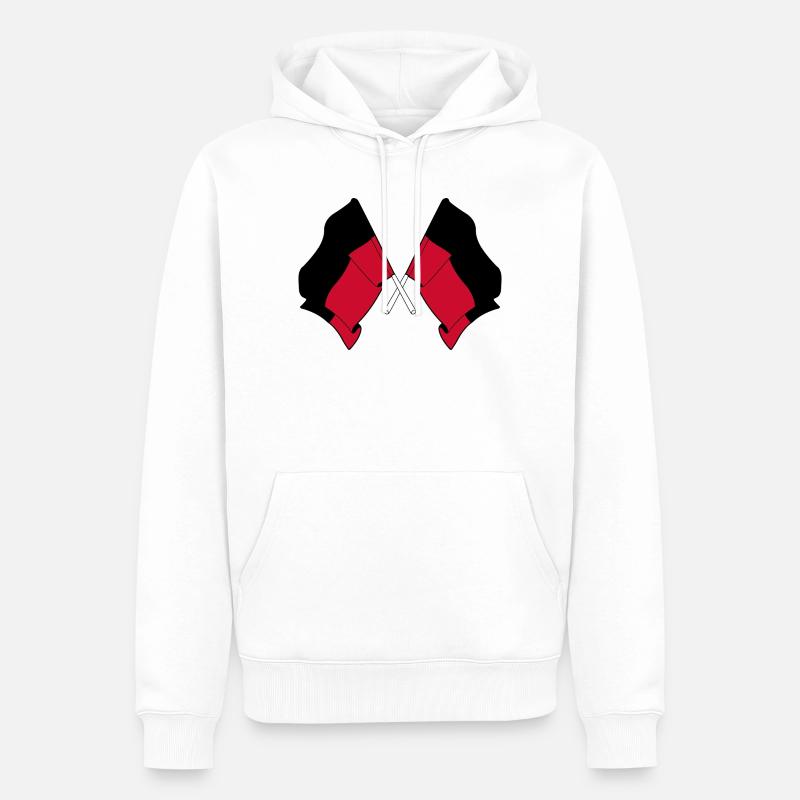 Drapeaux croisés de Nimègue - Sweat à capuche Premium bio Homme - blanc