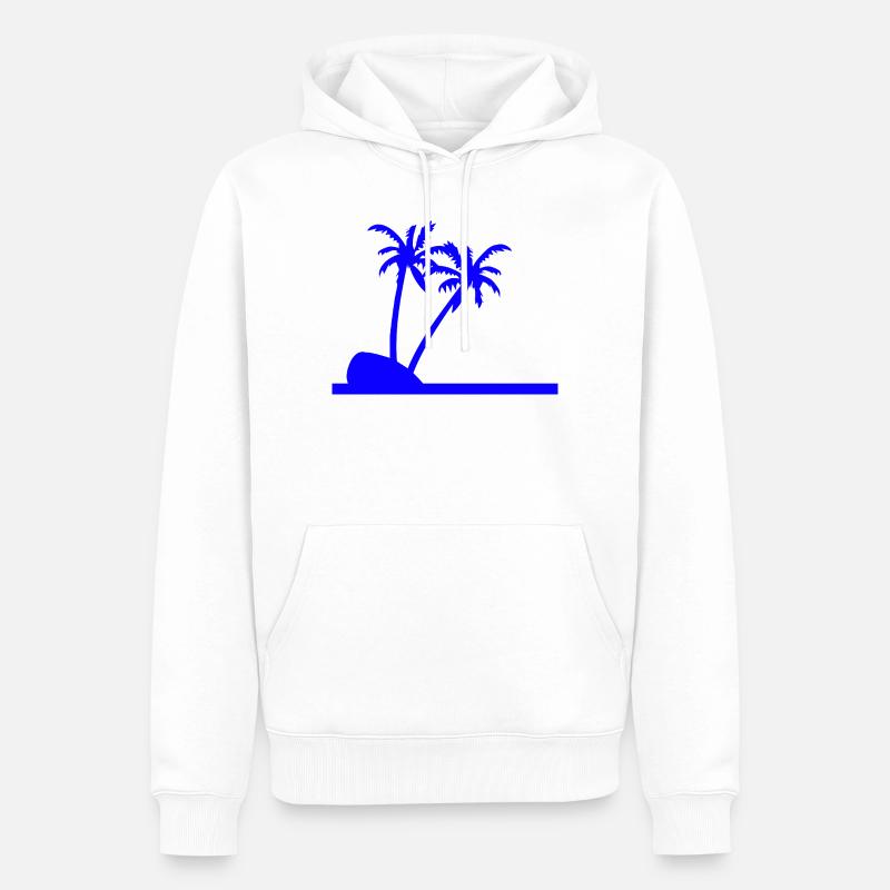 Palmiers - Sweat à capuche Premium bio Homme - blanc