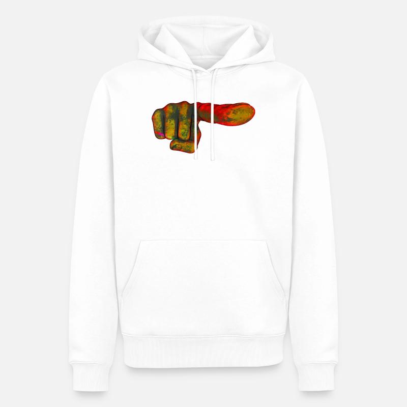 Farbexplosion Zeigefinger - Männer Premium Bio Hoodie - Weiß