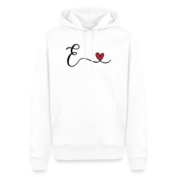 Buchstabe E Monogramm - Männer Premium Bio Hoodie - Weiß - Vorne - Nico (187cm)