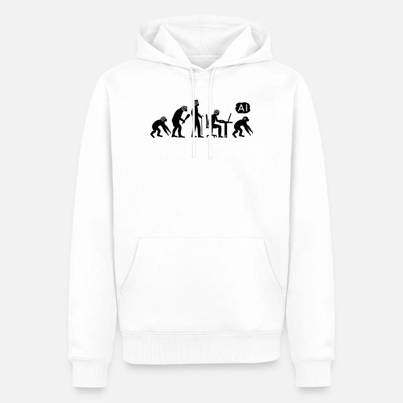 AI-volution - Männer Premium Bio Hoodie - Weiß