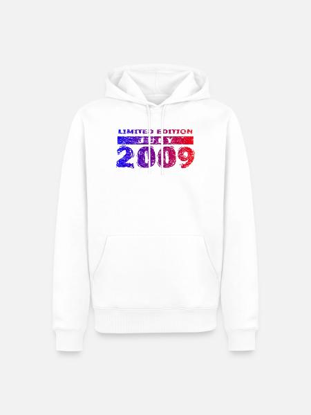 17e anniversaire Édition limitée 07/2009 - Sweat à capuche Premium bio Homme - blanc