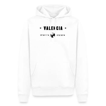 Valencia Spain Gps Coordinates Globe - Men’s Premium Organic Hoodie - white - Front - Nico (187cm)