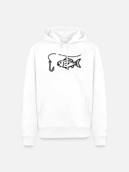 Club de pêche à l’hameçon - Sweat à capuche Premium bio Homme - blanc