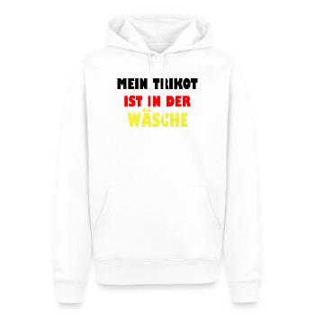 Mein Trikot ist in der Wäsche - Männer Premium Bio Hoodie - Weiß - Vorne - Nico (187cm)
