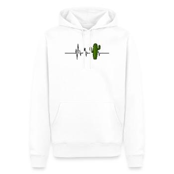 Cactus Battement de cœur ECG Pouls Cactus Lover - Sweat à capuche Premium bio Homme - blanc - Devant - Nico (187cm)