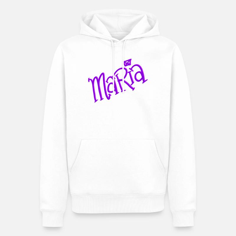 Maria - Sweat à capuche Premium bio Homme - blanc