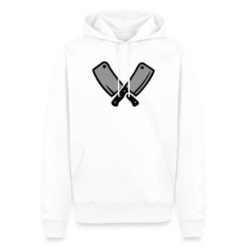 Grill à viande Cleaver Butcher Master BBQ - Sweat à capuche Premium bio Homme - blanc - Devant - Nico (187cm)