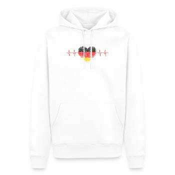Heartbeat in German colours - Men’s Premium Organic Hoodie - white - Front - Nico (187cm)