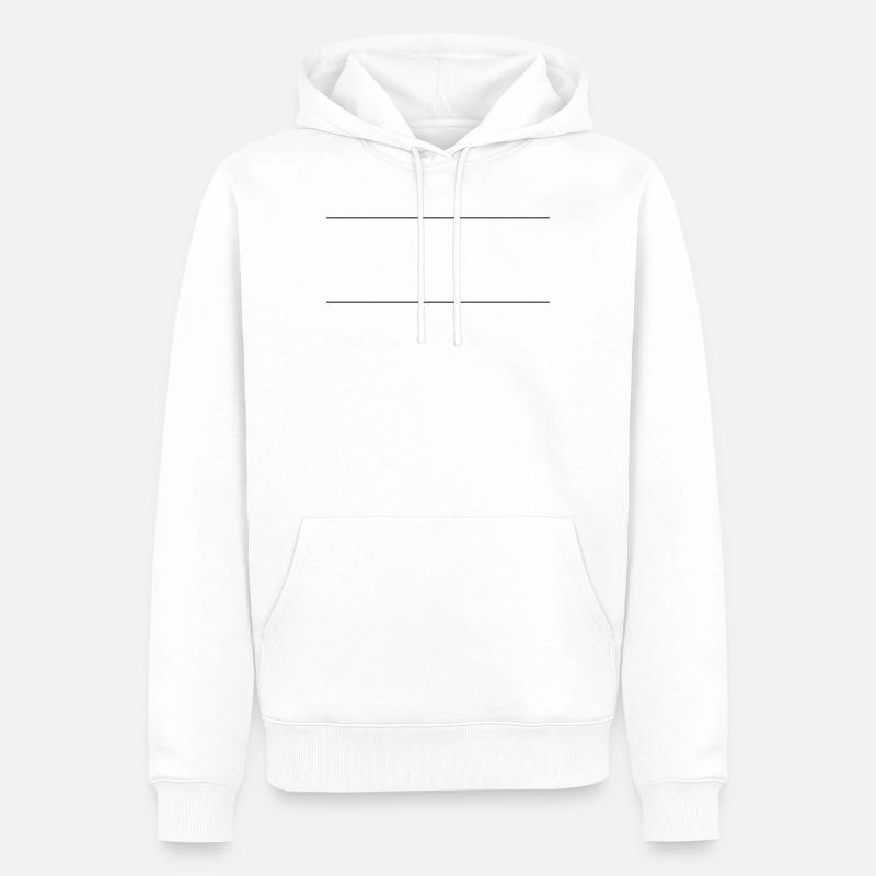 Traits de ligne - Sweat à capuche Premium bio Homme - blanc
