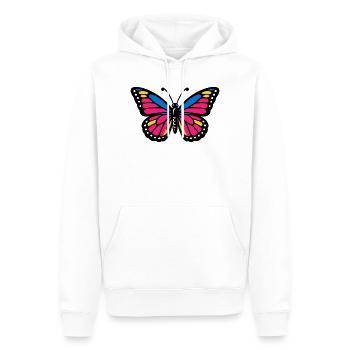  Schmetterling mit bunten Flügel - Männer Premium Bio Hoodie - Weiß - Vorne - Nico (187cm)