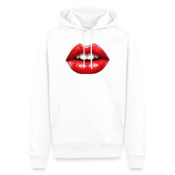 Lipps, Design #4 - Männer Premium Bio Hoodie - Weiß - Vorne - Nico (187cm)