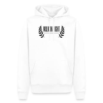 Couronne de laurier rétro Walk In Light - Sweat à capuche Premium bio Homme - blanc - Devant - Nico (187cm)