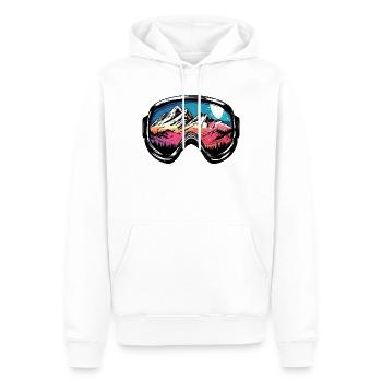 Lunettes de ski Montagnes Ski - Sweat à capuche Premium bio Homme - blanc - Devant - Nico (187cm)