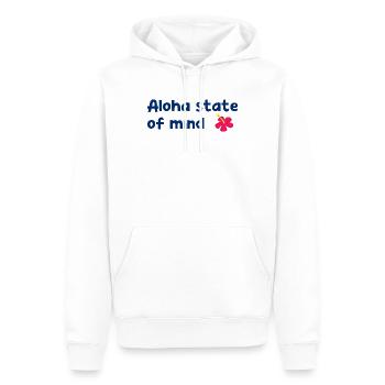 Aloha state of mind - Hawaii - Insel - USA - Blume - Männer Premium Bio Hoodie - Weiß - Vorne - Nico (187cm)