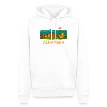 Alhambra Sunset 2 - Men’s Premium Organic Hoodie - white - Front - Nico (187cm)