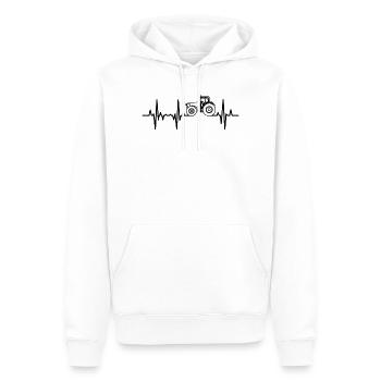 Traktor Pulsschlag - Männer Premium Bio Hoodie - Weiß - Vorne - Nico (187cm)