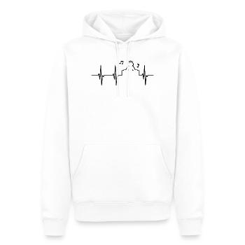 Herzschlag Diskjockey EKG - Männer Premium Bio Hoodie - Weiß - Vorne - Nico (187cm)