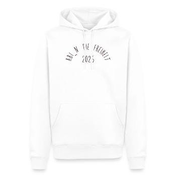 ABI: Freiheit - Männer Premium Bio Hoodie - Weiß - Vorne - Nico (187cm)