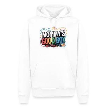 Mommy's Good Boy - Mother's Boy Retro Saying - Men’s Premium Organic Hoodie - white - Front - Nico (187cm)