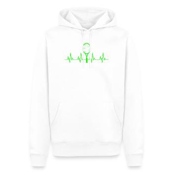 Tennis Herzschlag Tennisspieler - Männer Premium Bio Hoodie - Weiß - Vorne - Nico (187cm)