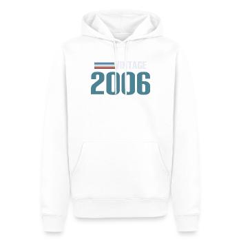 Tee 20 Jahre Weltraumgeboren 2006 - Männer Premium Bio Hoodie - Weiß - Vorne - Nico (187cm)