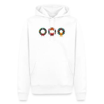 Anniversaire et Noël de couronne festive - Sweat à capuche Premium bio Homme - blanc - Devant - Nico (187cm)