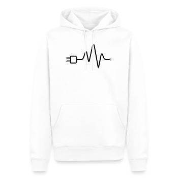 Electrician ECG Plug Cable Heartbeat - Men’s Premium Organic Hoodie - white - Front - Nico (187cm)