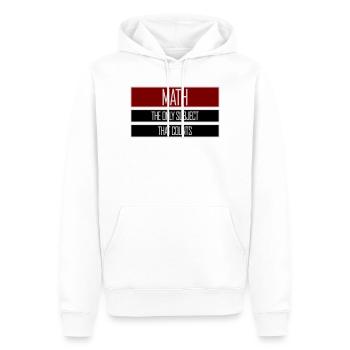 Les mathématiques La seule matière qui compte Nerd Mathe Logo - Sweat à capuche Premium bio Homme - blanc - Devant - Nico (187cm)