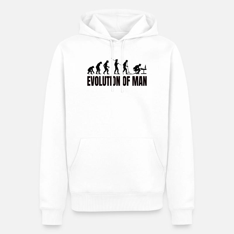 Programmierer Computerfreak Evolution - Männer Premium Bio Hoodie - Weiß