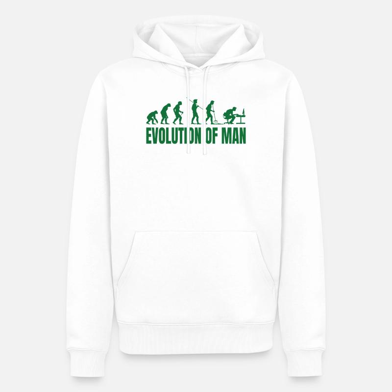Evolution of Man Programmierer IT - Männer Premium Bio Hoodie - Weiß
