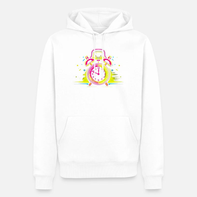 Synthwave de réveil - Sweat à capuche Premium bio Homme - blanc