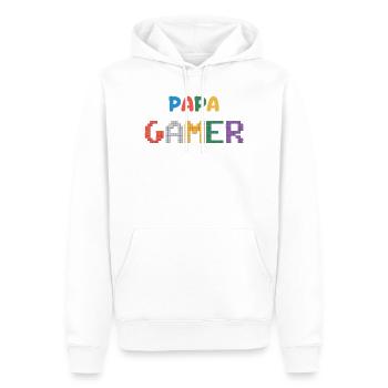 papa gamer - Sweat à capuche Premium bio Homme - blanc - Devant - Nico (187cm)