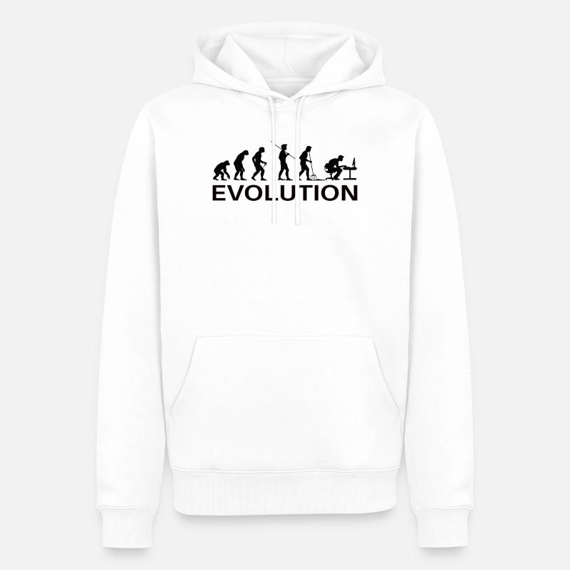 Evolution Gamer | Computer Freak Nerd PC - Männer Premium Bio Hoodie - Weiß
