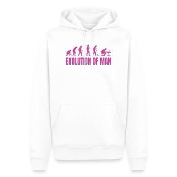 Evolution of Man Programmer Computer Science pink - Men’s Premium Organic Hoodie - white - Front - Nico (187cm)