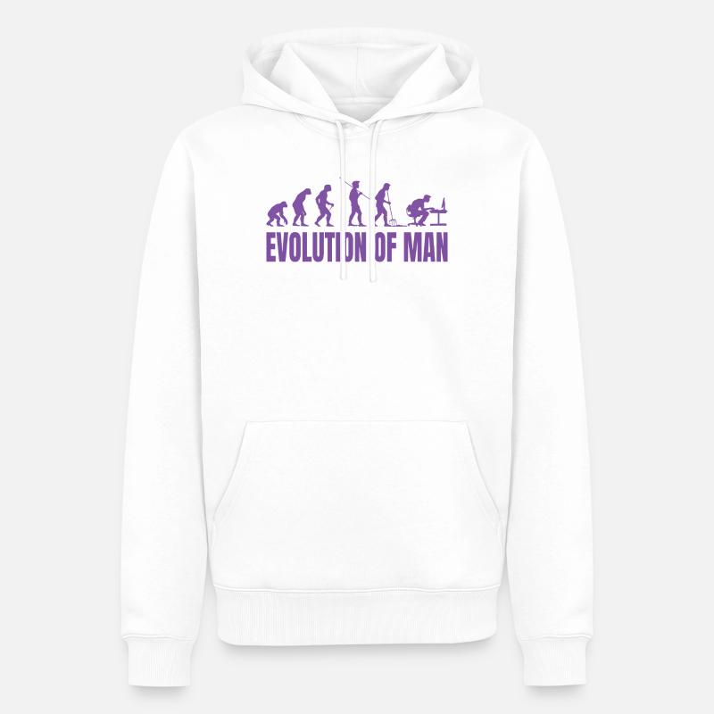 Programmeur Computer Freak Evolution Rétro - Sweat à capuche Premium bio Homme - blanc