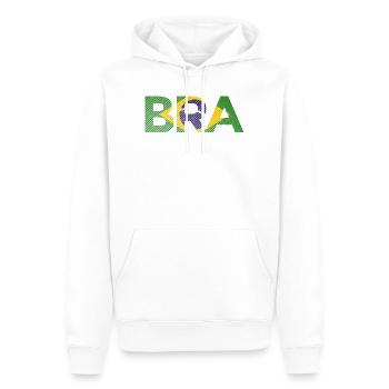 Maillot de football rayé drapeau BRA Brésil - Sweat à capuche Premium bio Homme - blanc - Devant - Nico (187cm)