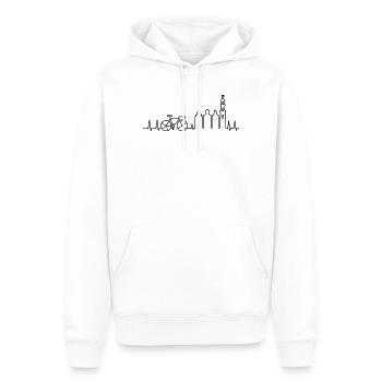 Amsterdam Road Bike Heartbeat - Sweat à capuche Premium bio Homme - blanc - Devant - Nico (187cm)