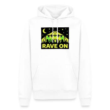 Rave On Festival Tent Techno Party Crew - Sweat à capuche Premium bio Homme - blanc - Devant - Nico (187cm)
