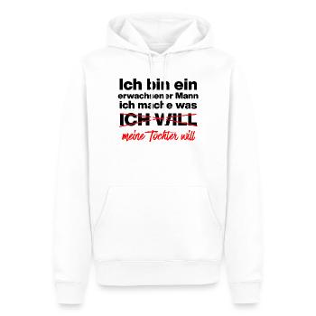 Papa, Vater macht was Tochter will Vater, Geschenk - Männer Premium Bio Hoodie - Weiß - Vorne - Nico (187cm)
