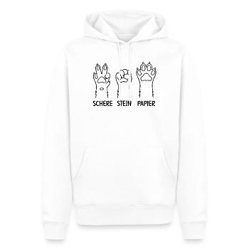 Schere Stein Papier Katzen Hunde Pfoten - Männer Premium Bio Hoodie - Weiß - Vorne - Nico (187cm)