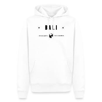 Bali Indonesia Coordinates Gps Globe - Men’s Premium Organic Hoodie - white - Front - Nico (187cm)