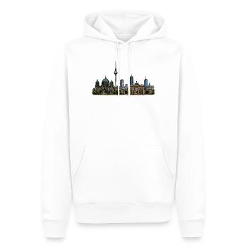 Illustration de la silhouette de Berlin - Sweat à capuche Premium bio Homme - blanc - Devant - Nico (187cm)