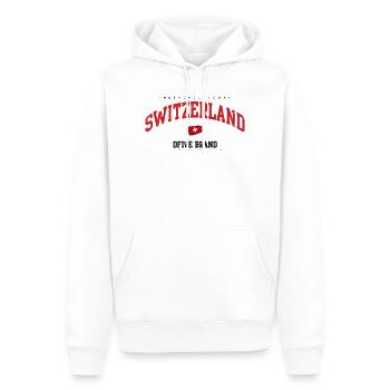 Arc suisse en Rouge pinceau - Sweat à capuche Premium bio Homme - blanc - Devant - Nico (187cm)