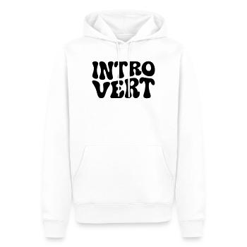 Introvertiertes Retro-Logo im Stil der Siebziger - Männer Premium Bio Hoodie - Weiß - Vorne - Nico (187cm)