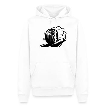 Icône de dérapage de pneus de voiture - Sweat à capuche Premium bio Homme - blanc - Devant - Nico (187cm)